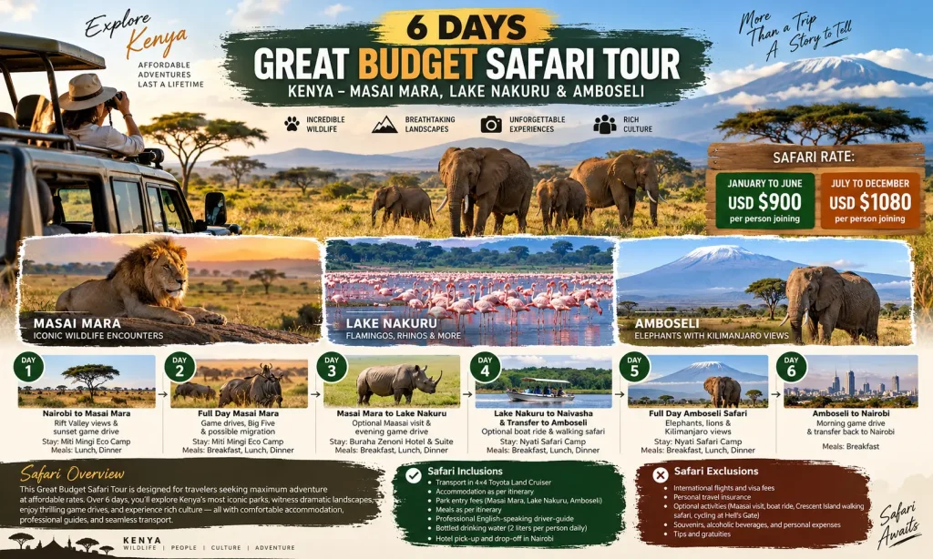 6 Days Great Budget Safari Tour