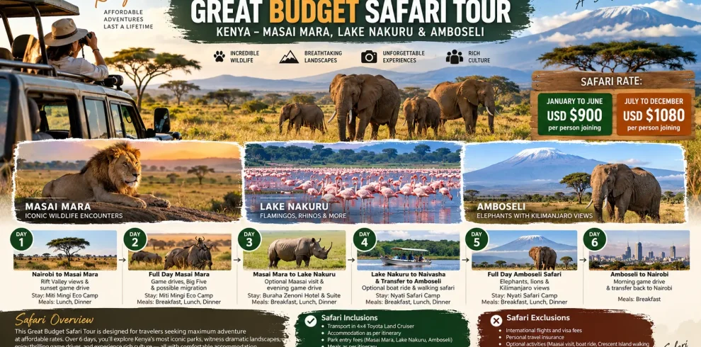 6 Days Great Budget Safari Tour